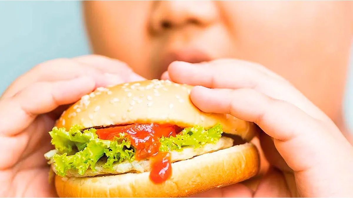 sobre peso hamburguesa comer